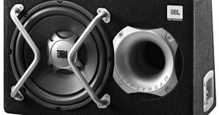 ساب باکس اکتیو JBL Basspro 12، رنگ مشکی و نقره‌ای، جنس چوب و فلز، جعبه‌ای