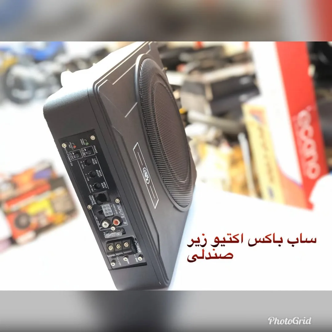 ساب باکس اکتیو زیر صندلی ۱۰ اینچ DMS، رنگ مشکی، جنس پلاستیک و فلز، مستطیلی