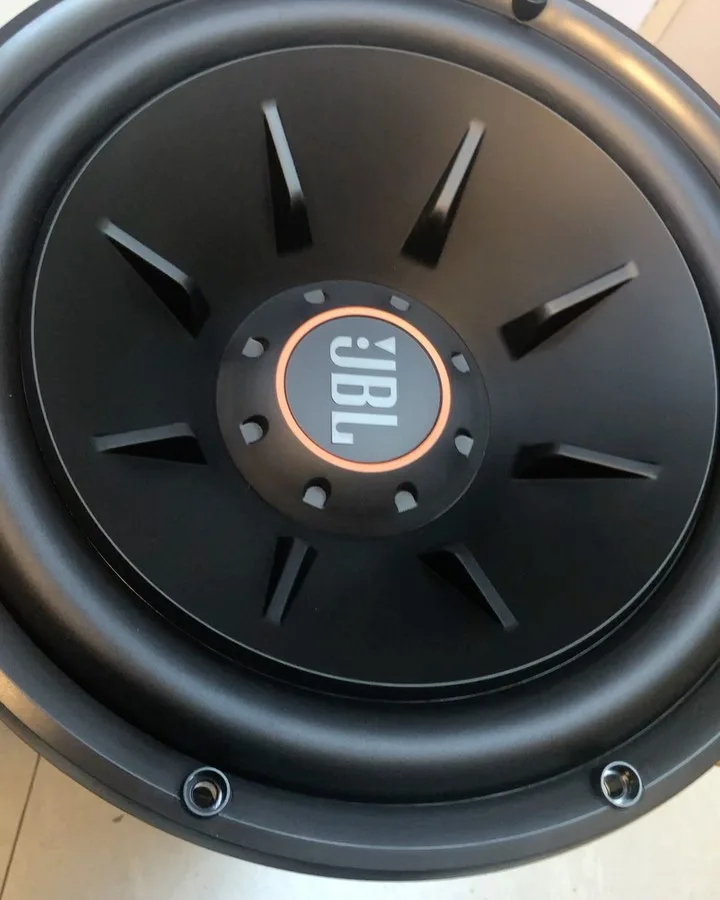 ساب ووفر مدل 1224 S2 JBL، رنگ مشکی و نارنجی، گرد