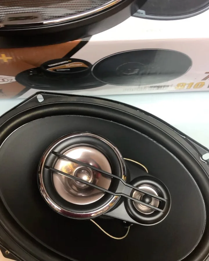 باند خودرو SP-HQR718 ex ۸۱۰ وات، رنگ مشکی و نقره‌ای، جنس فلز و پلاستیک، بیضی، دوطرفه