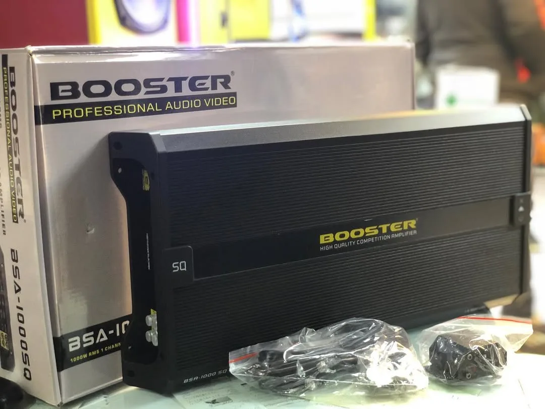 آمپلی فایر مونو BSA-1000 SQ بوستر، رنگ مشکی، جنس فلز، آمپلی‌فایر ماشین