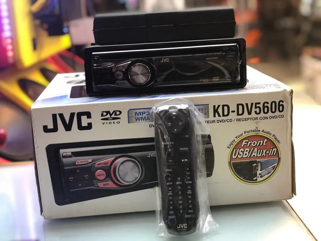 ضبط ماشین KD-DV5606 جی وی سی، رنگ مشکی، جنس پلاستیک، پخش‌کننده صوتی تصویری ماشین