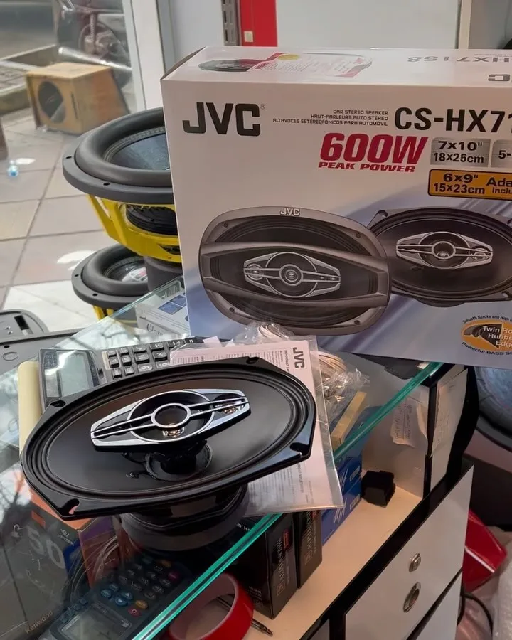 باند بیضی خودرو JVC HX-7158، رنگ طلایی و مشکی، جنس فلز