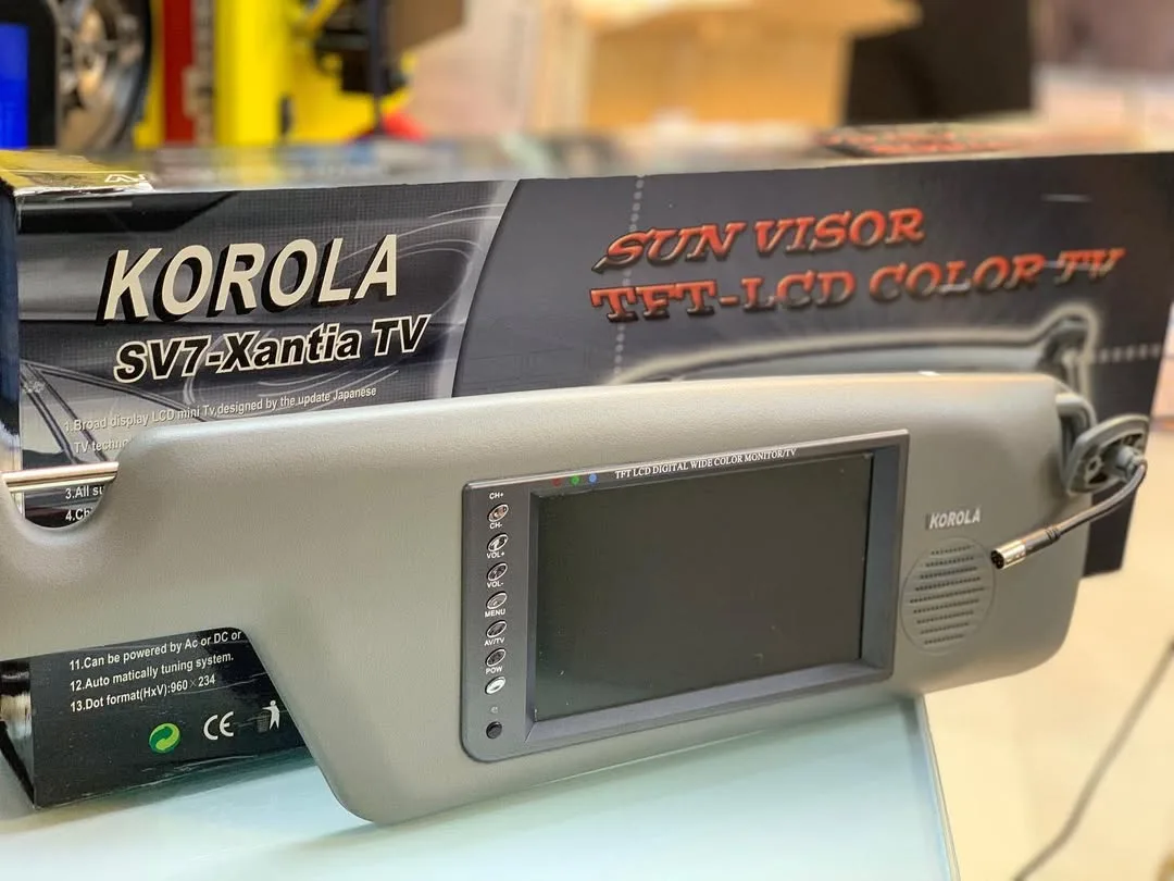 مانیتور آفتابگیر ۷ اینچ کرولا Korola، رنگ خاکستری، جنس پلاستیک، مستطیلی، صفحهنمایش