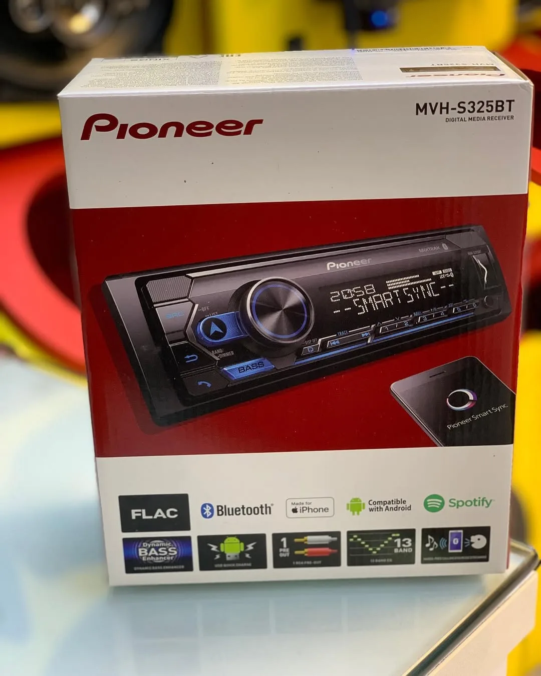 ضبط خودرو پایونیر MVH-325UI، رنگ مشکی، جنس پلاستیک و فلز، مستطیلی