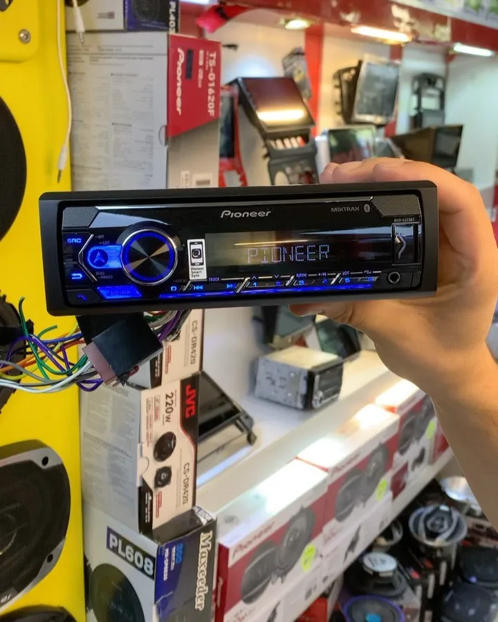 ضبط ماشین مدل MVH-325UI پایونیر، رنگ مشکی و آبی، جنس پلاستیک و فلز، تک‌دین