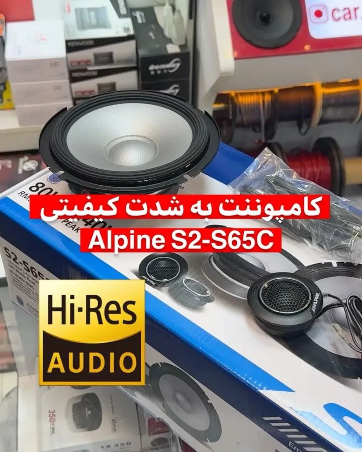 کامپوننت آلپاین S2-S65C، رنگ سفید و مشکی، جنس پلاستیک و فلز، گرد
