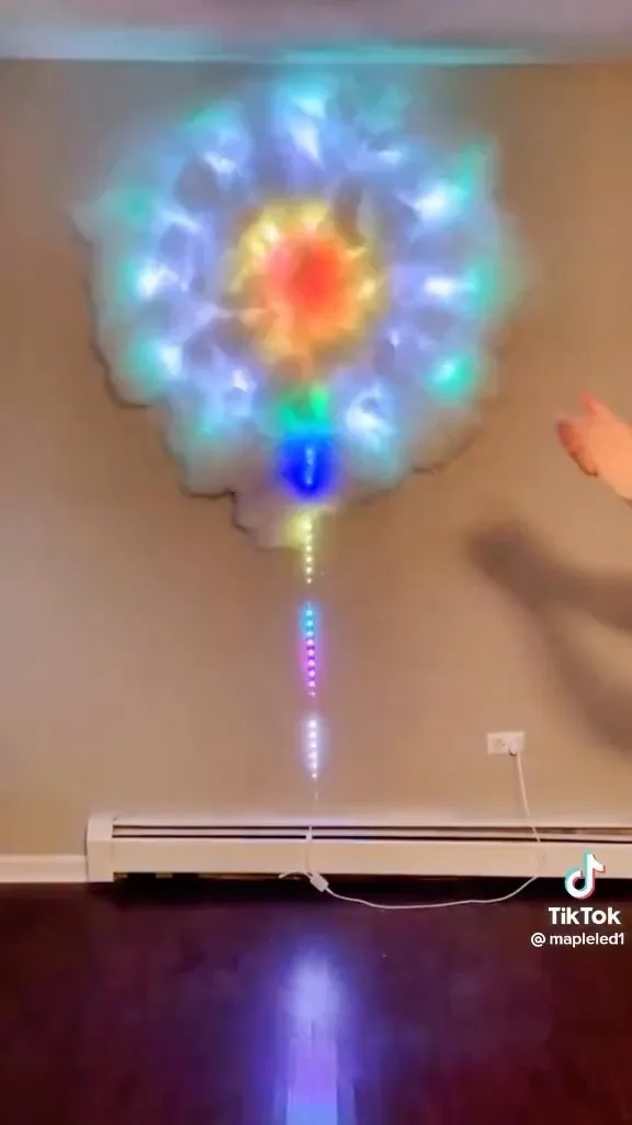 رقص نور ال ای دی RGB مدل fireworks، رنگ چندرنگ، جنس پلاستیک و فلز، چراغ دکوراتیو دیواری