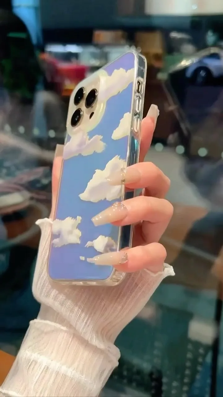 قاب گوشی Blue Sky، رنگ آبی و سفید، طرح ابر