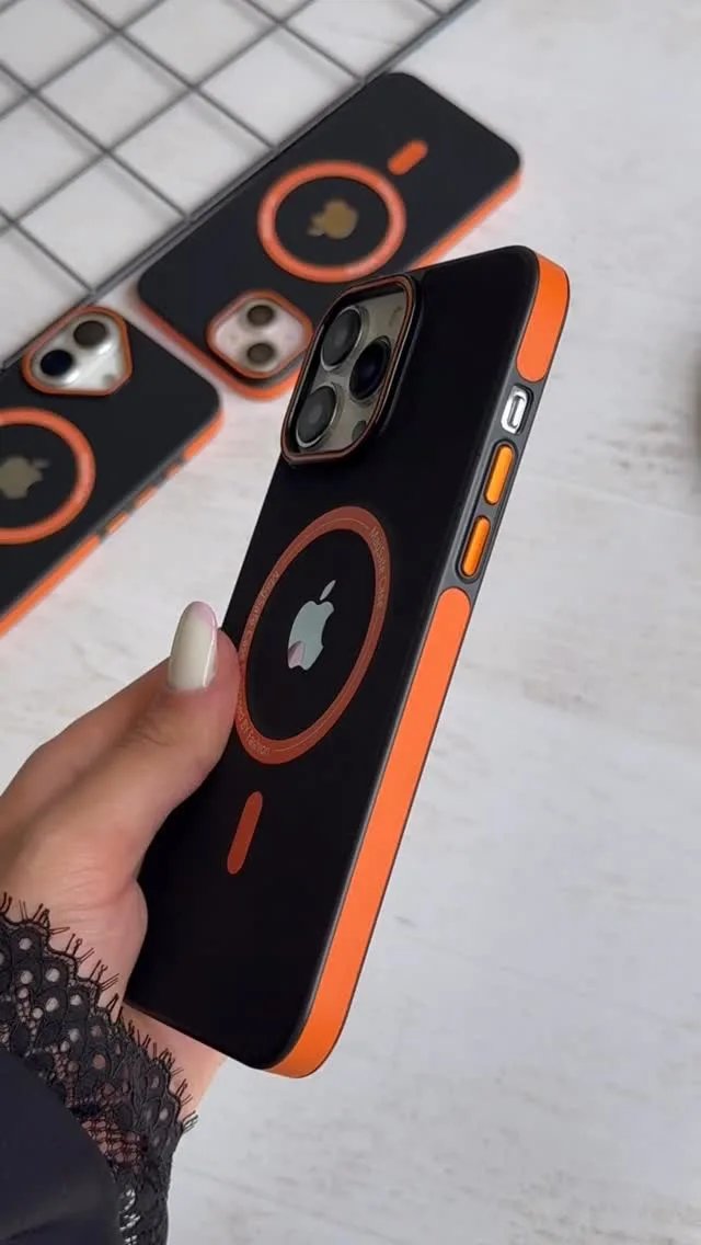 قاب گوشی Orange Grip مگسیف، رنگ مشکی و نارنجی، جنس پلاستیک، قاب دوشی گوشی
