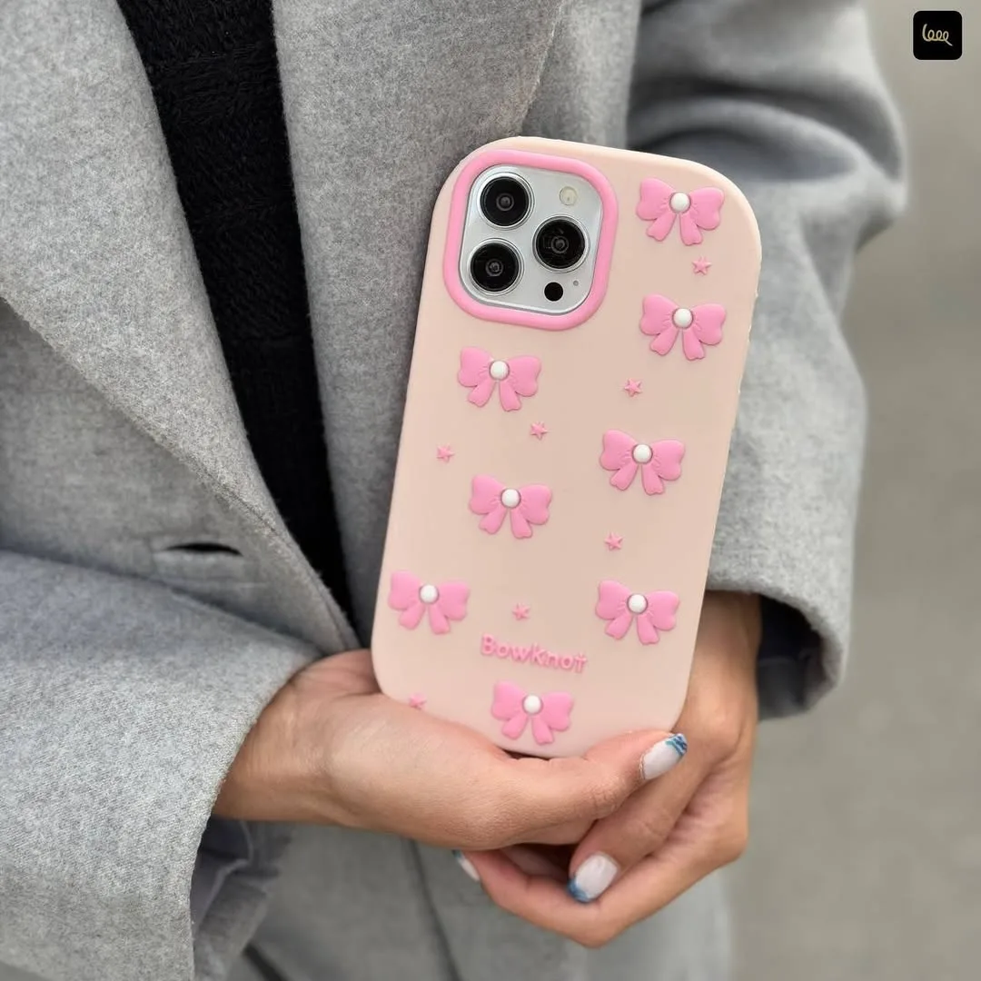 قاب سیلیکونی پاپیونی صورتی — عکس ۴