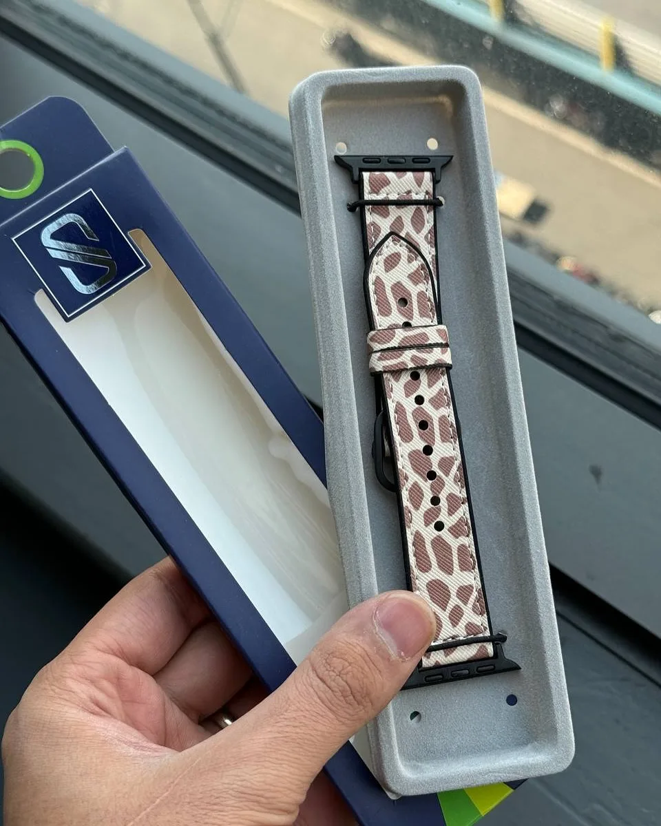 بند چرمی اپل واچ طرح پلنگی — عکس ۸