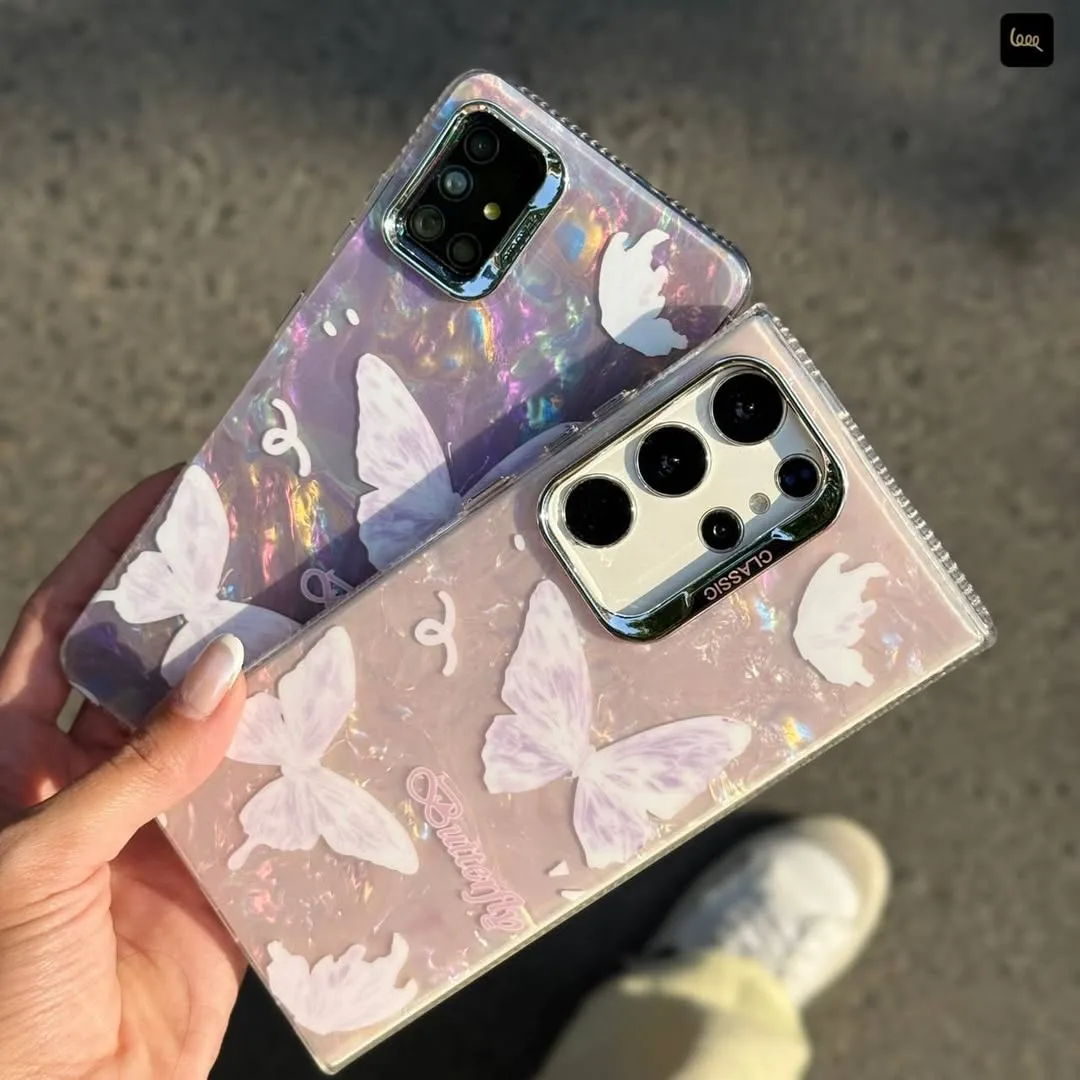 قاب پروانه‌ای یخی صورتی با آویز — عکس ۲