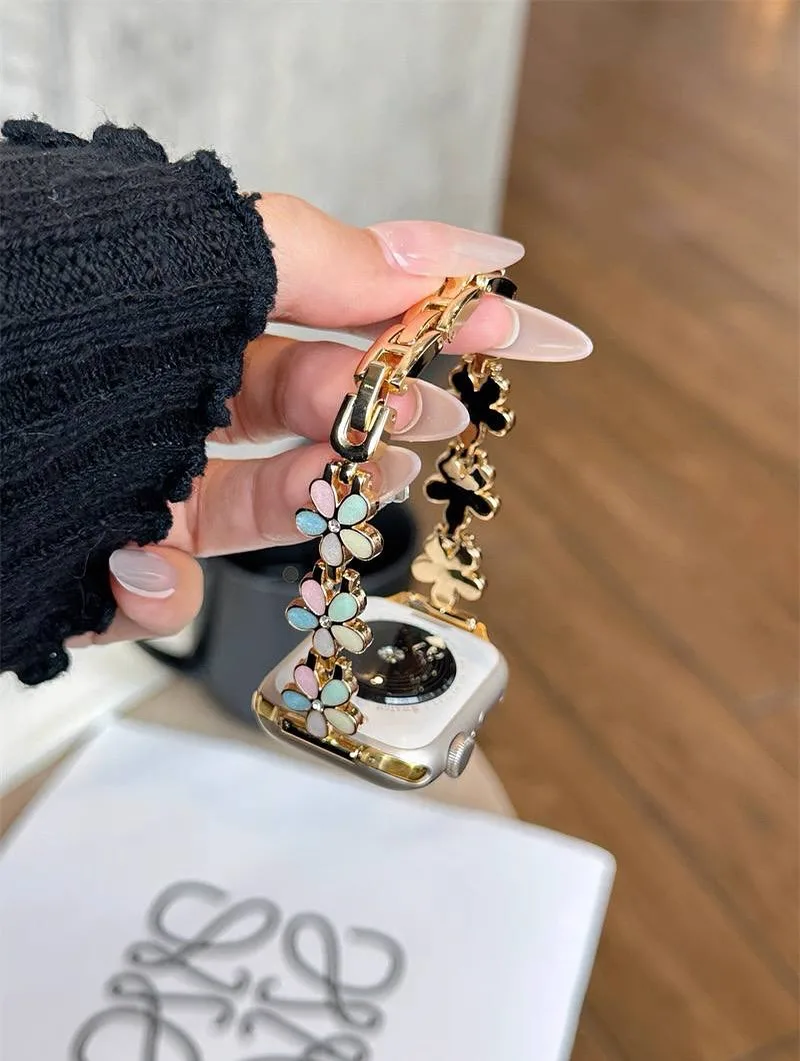 بند ساعت هوشمند طرح گل مینیمال — عکس ۴