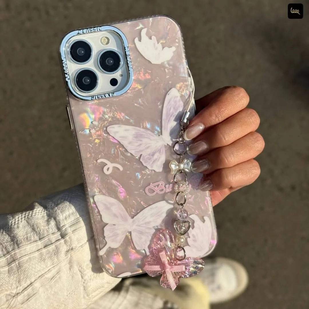 قاب پروانه‌ای یخی صورتی با آویز — عکس ۵