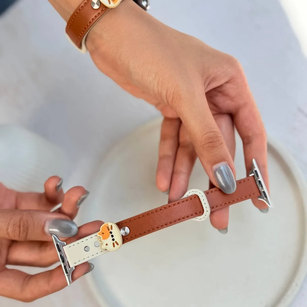 بند چرمی اپل واچ طرح گربه — عکس ۵