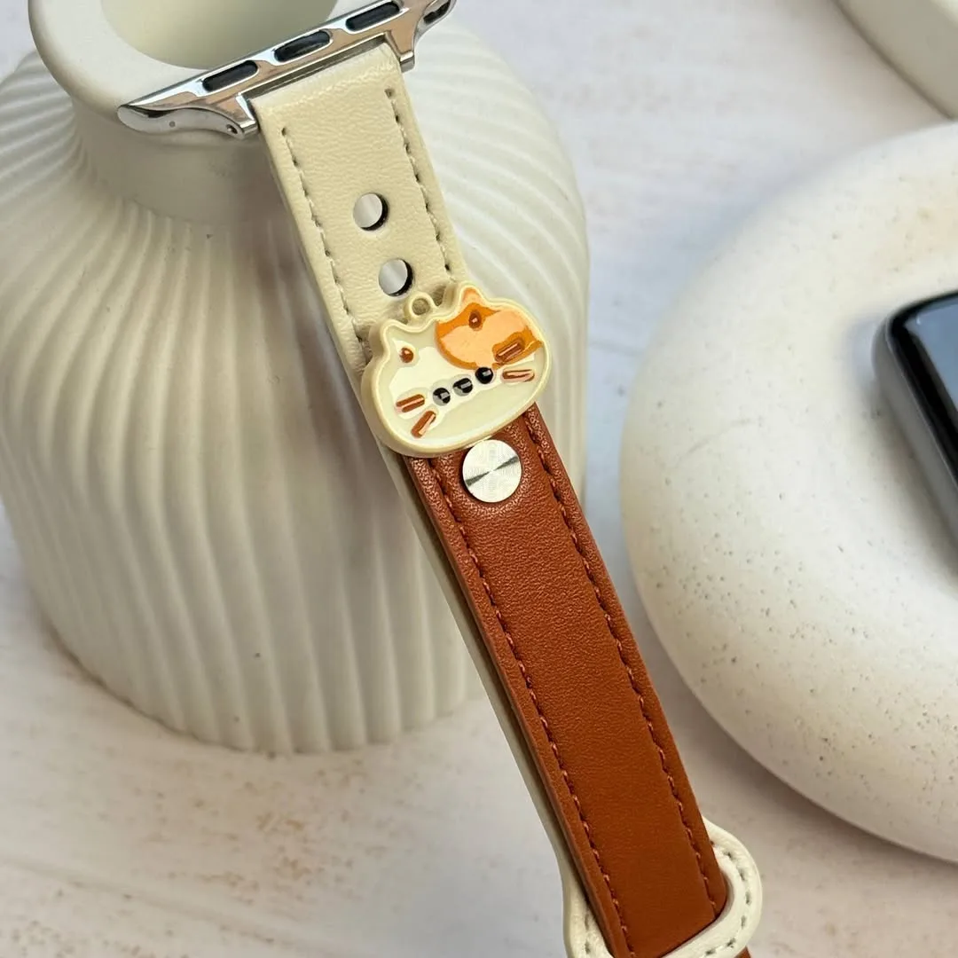 بند چرمی اپل واچ طرح گربه — عکس ۷