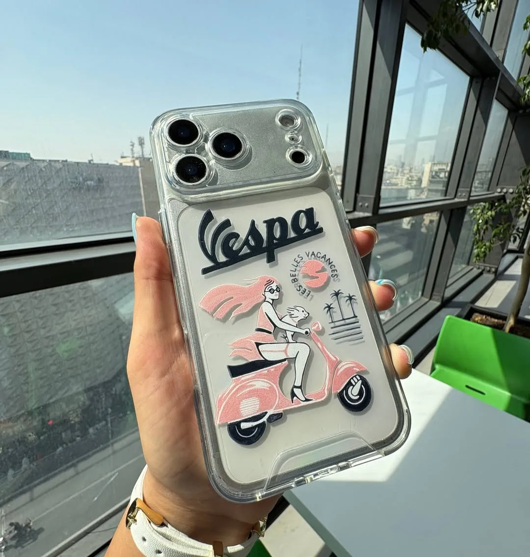 قاب سفارشی وسپا صورتی و ایرپاد ست — عکس ۱۱
