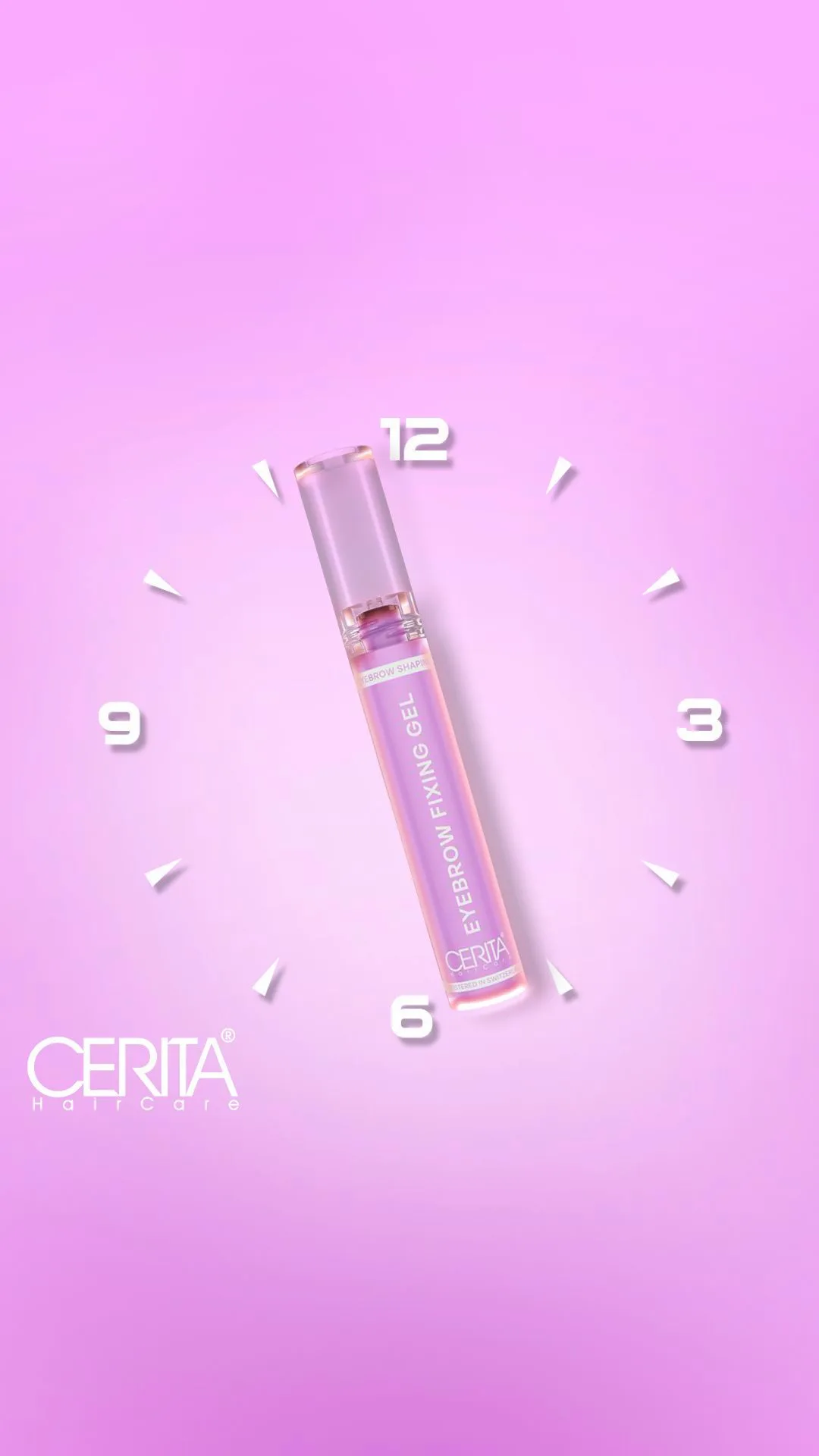 ژل تثبیتکننده ابرو CERITA، رنگ صورتی و بنفش، جنس پلاستیک، تیوپی، دربدار