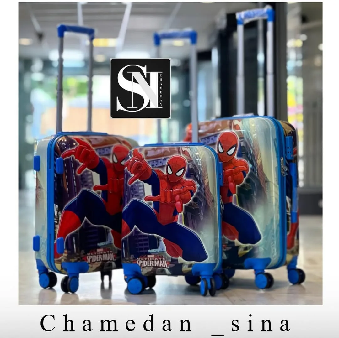 ست چمدان کودک قفل رمزدار طرح مرد عنکبوتی