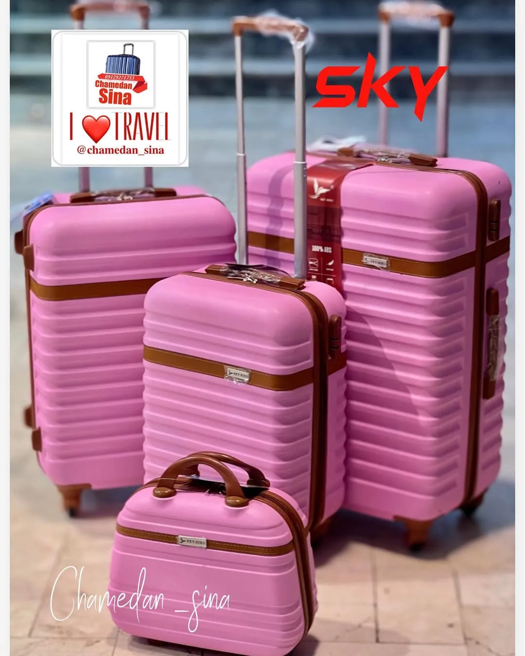 ست چمدان فوق‌سبک قفل رمزدار Skybird