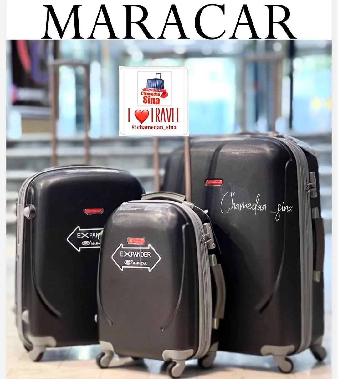 ست چمدان کاوردار پلی‌کربنات Maracar