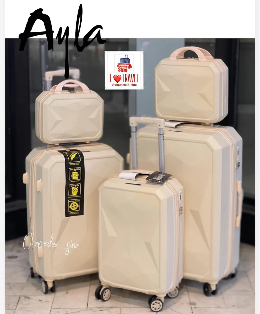 ست چمدان سبک قفل رمزدار