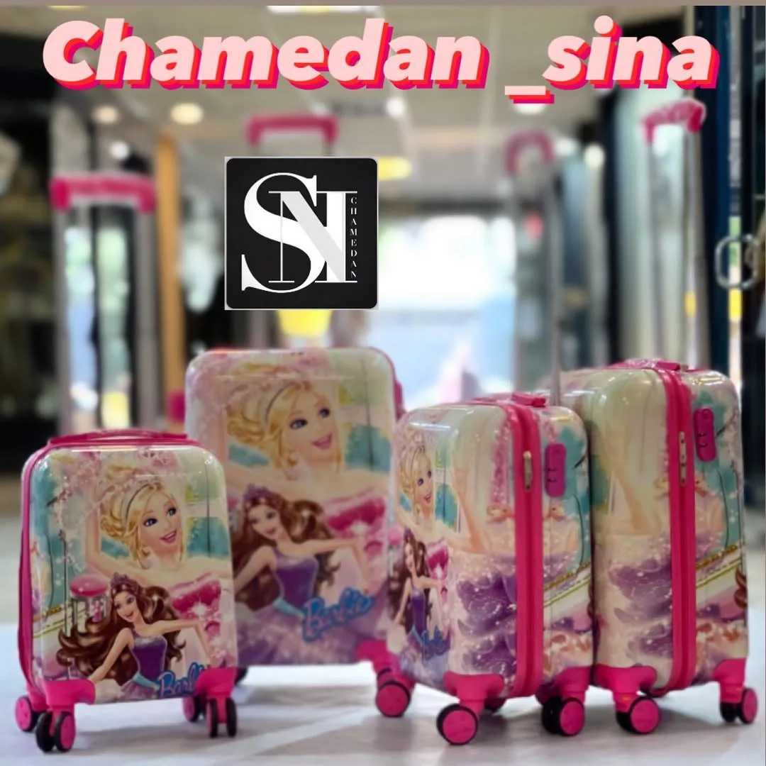 ست چمدان قفل‌رمزدار طرح باربی