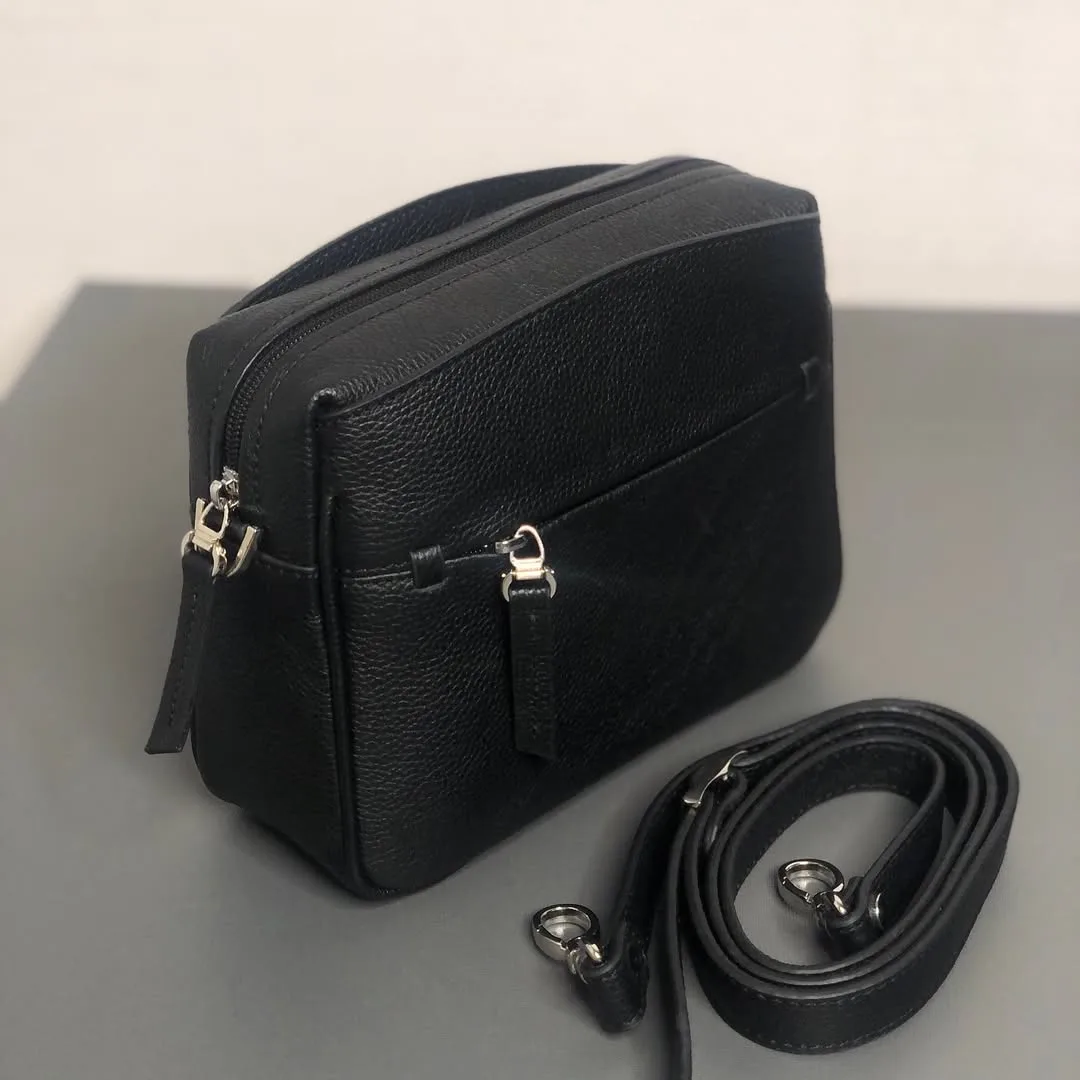 کیف زنانه چرمی مدل خاتون چرمانی، رنگ مشکی، دوشی و دستی کوچک