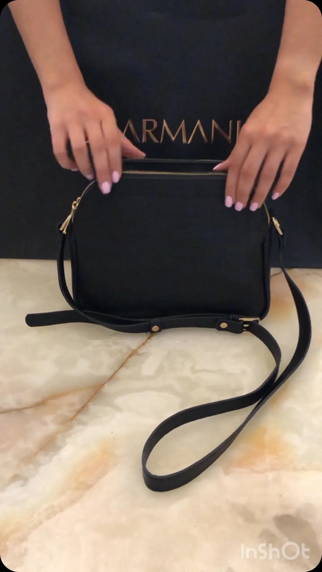 کیف دوشی چرمی مدل جانا چرمانی، رنگ مشکی، مستطیلی
