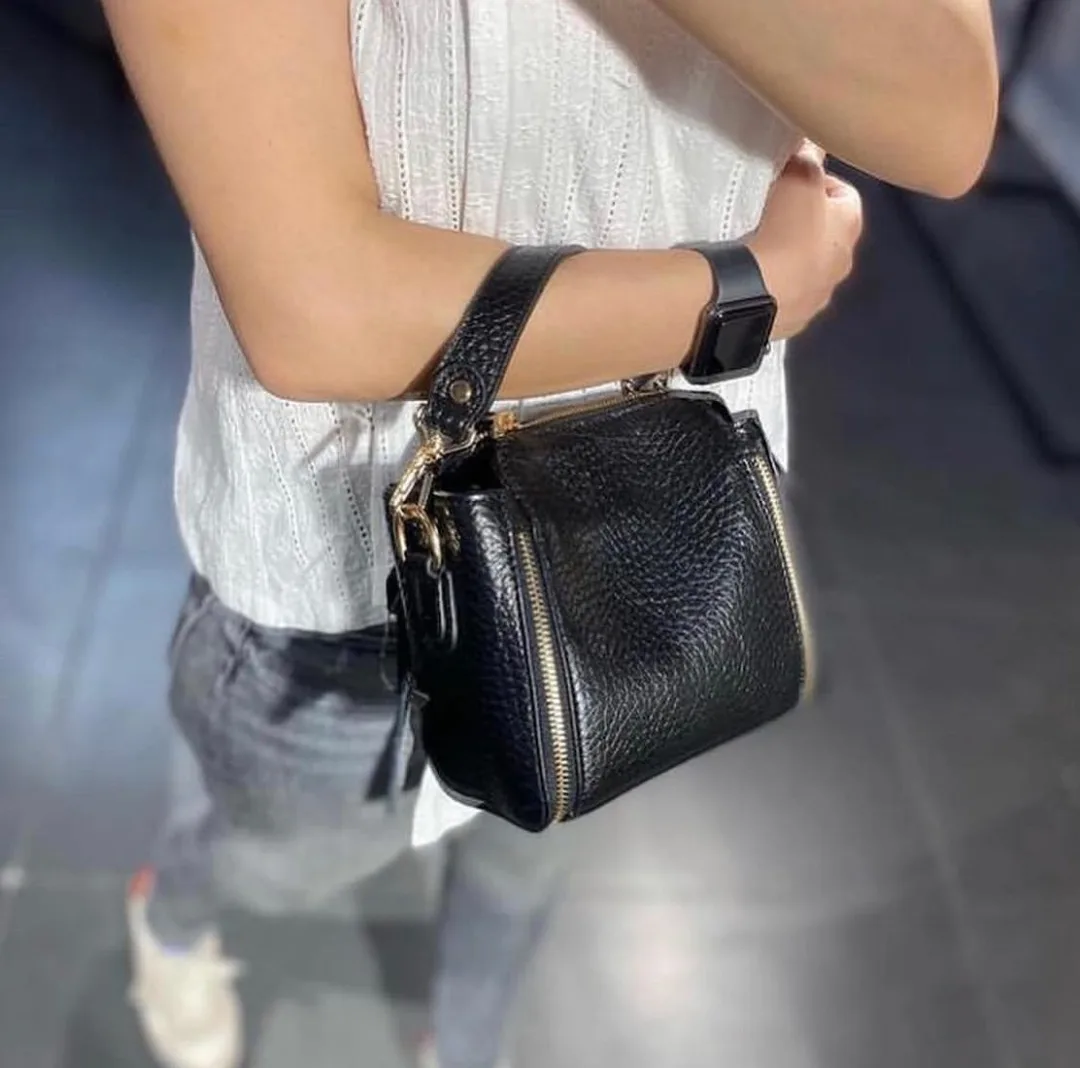 کیف دستی چرم مشکی، کوچک