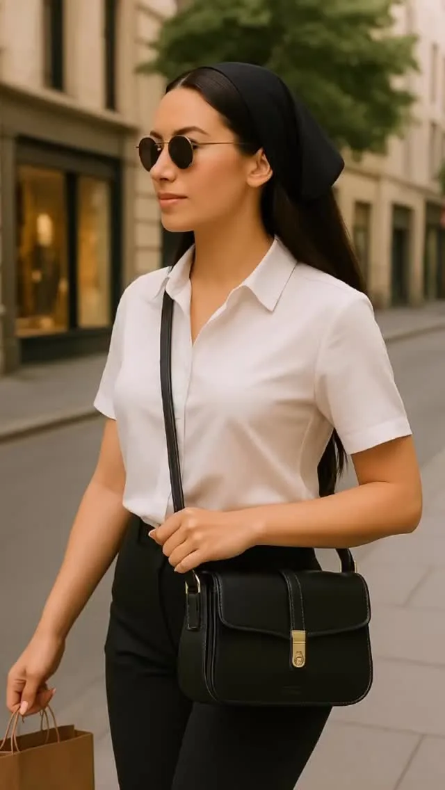 کیف دوشی زنانه مدل X3-146 PRETTYZYS، رنگ مشکی، جنس چرم، مستطیلی، بند باریک