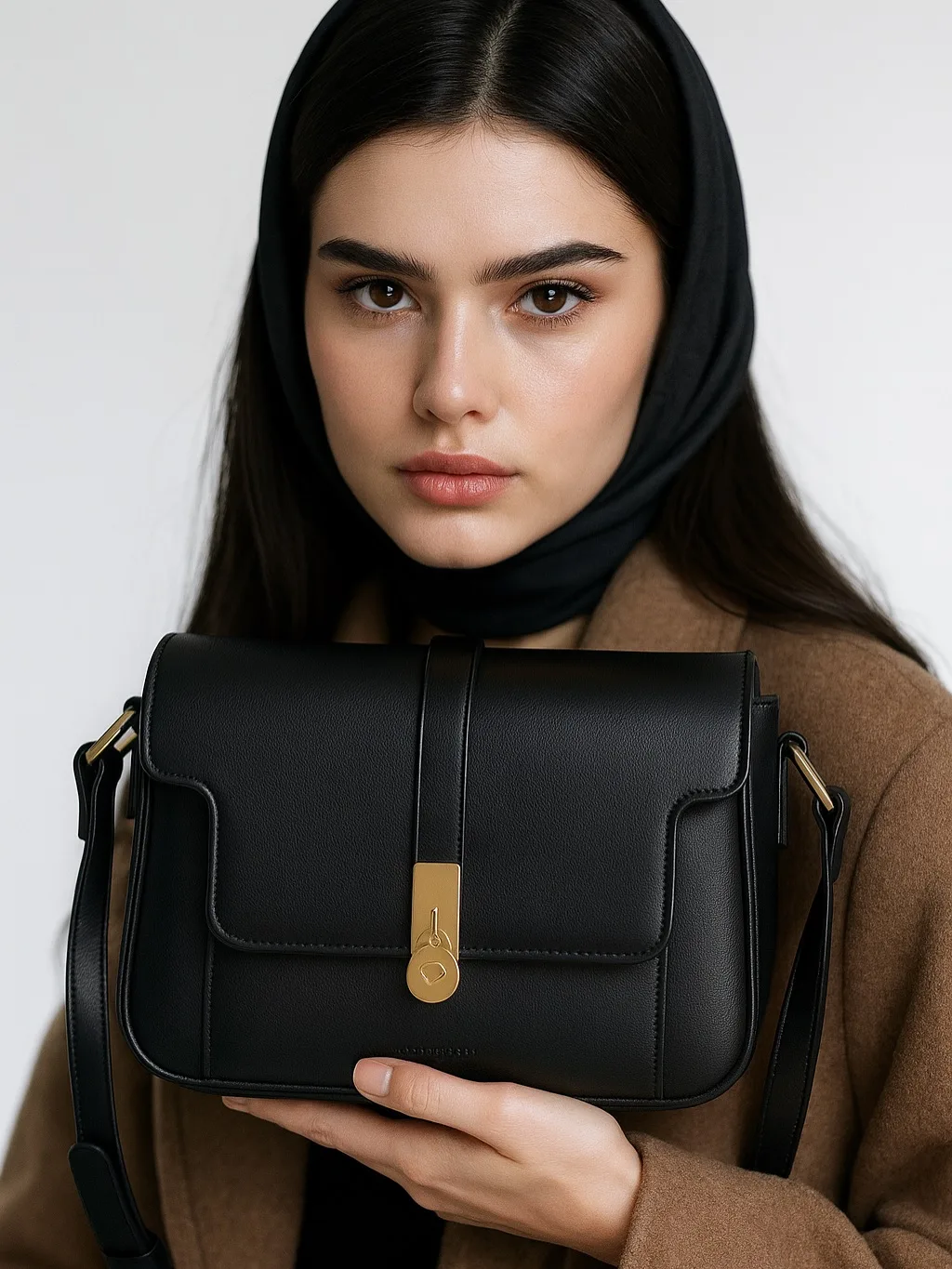 کیف دوشی زنانه چرمانی، رنگ مشکی، کراسبادی