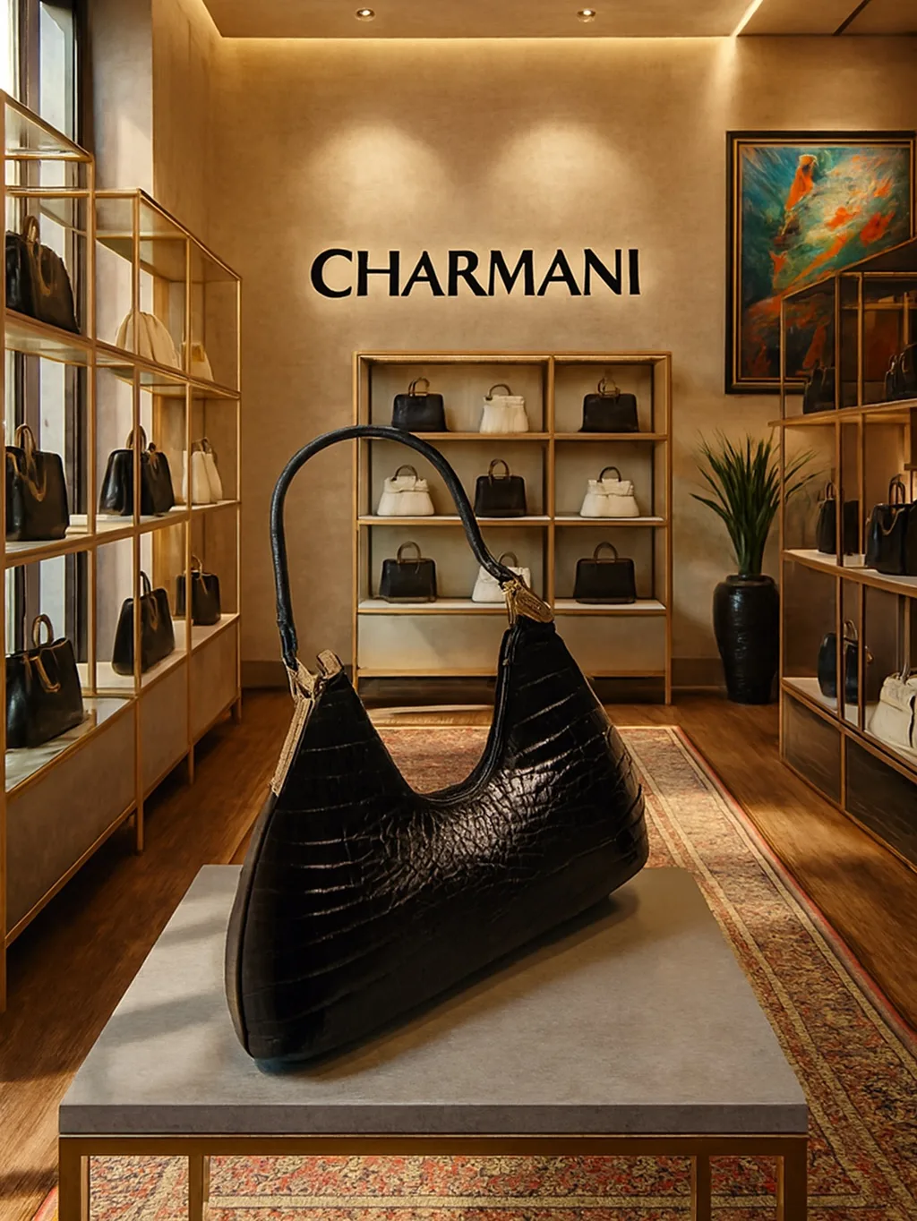 کیف مجلسی زنانه چرم طبیعی ریما Charmani