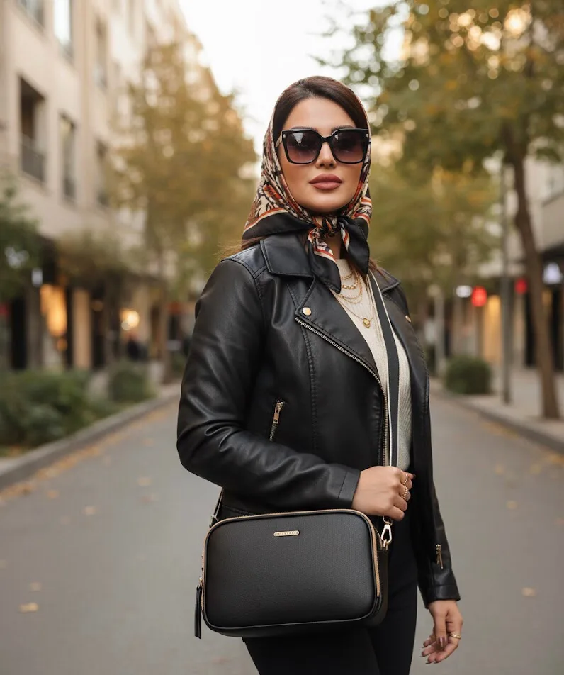 کیف زنانه x3-150 PRETTYZYS، رنگ مشکی، جنس چرم، دوشی، مستطیلی