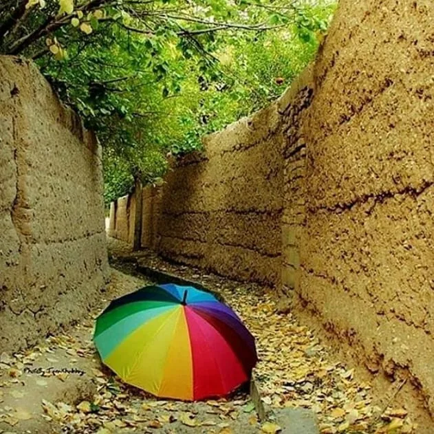 چتر زنانه رنگین کمان ۱۶ فنر، رنگ رنگارنگ، چتر رنگین‌کمان
