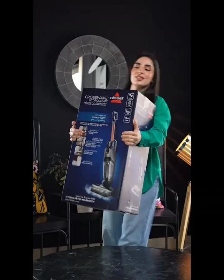 جاروبرقی بخارشوی و تی‌شوی بیسل، رنگ خاکستری و نارنجی، جنس پلاستیک و فلز، عمودی، شارژی