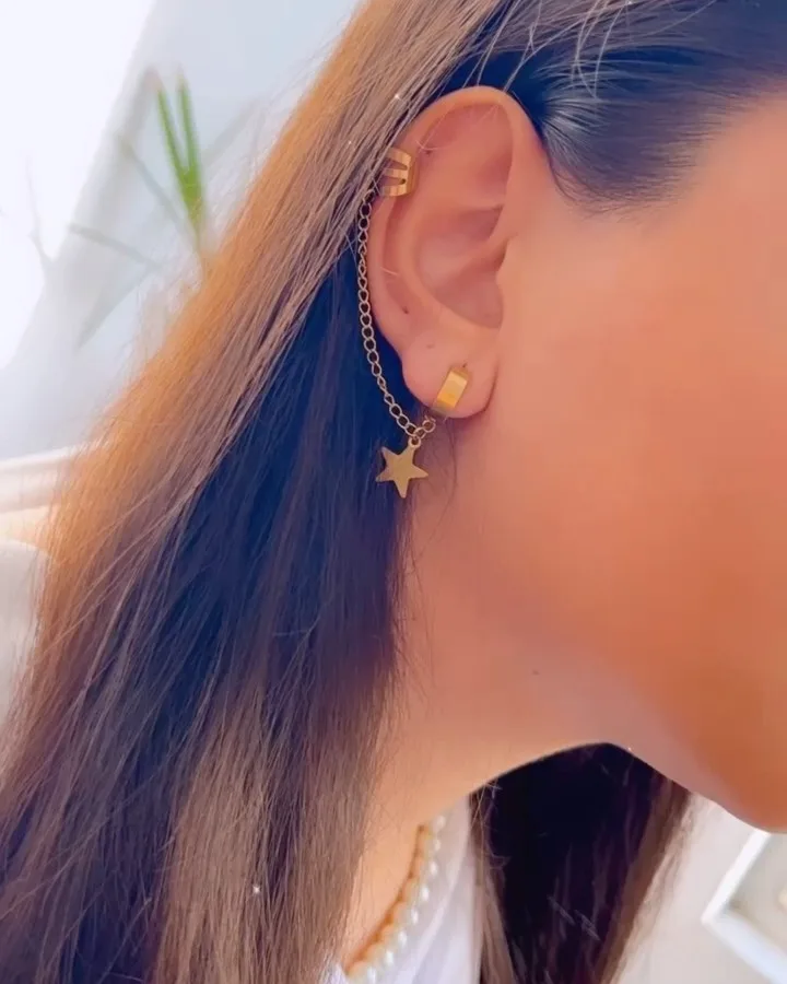 گوشواره زنجیری کلیپسی