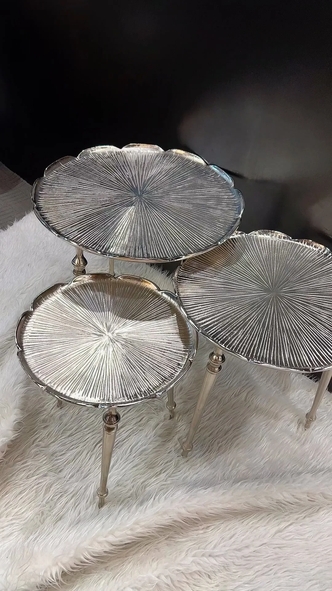 میز عسلی سه سایزی آلومینیومی