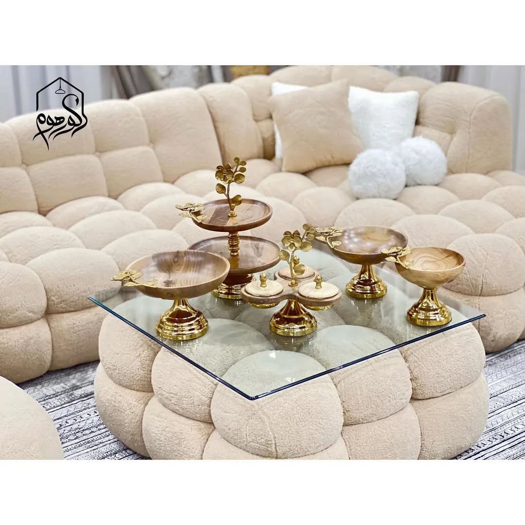 سرویس پذیرایی چوب گردو پنج تیکه