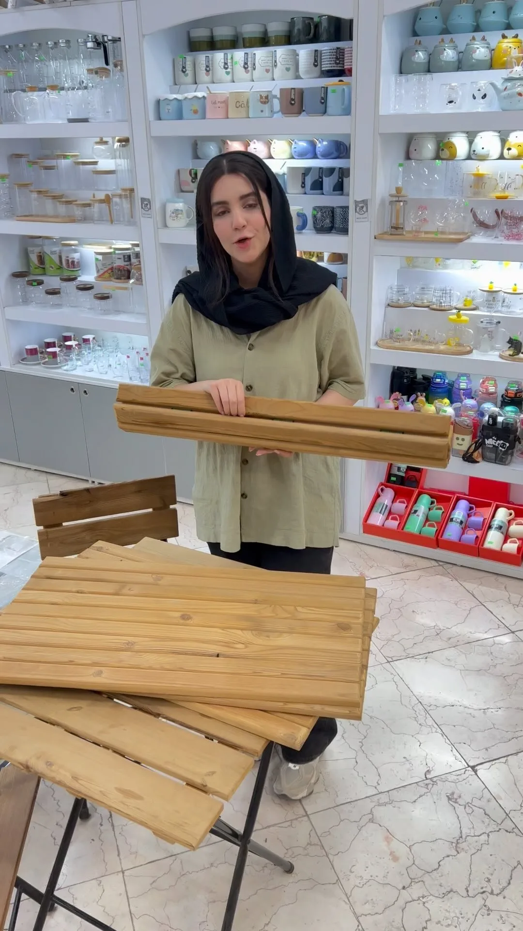 پادری چوب ترمو ۷۵×۴۰، رنگ قهوهای، مستطیلی، خطی