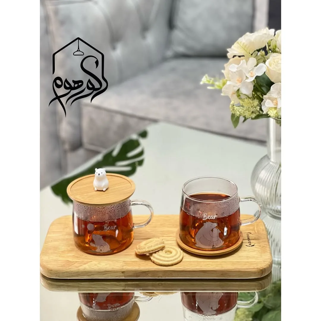 ماگ پیرکس با در چوبی