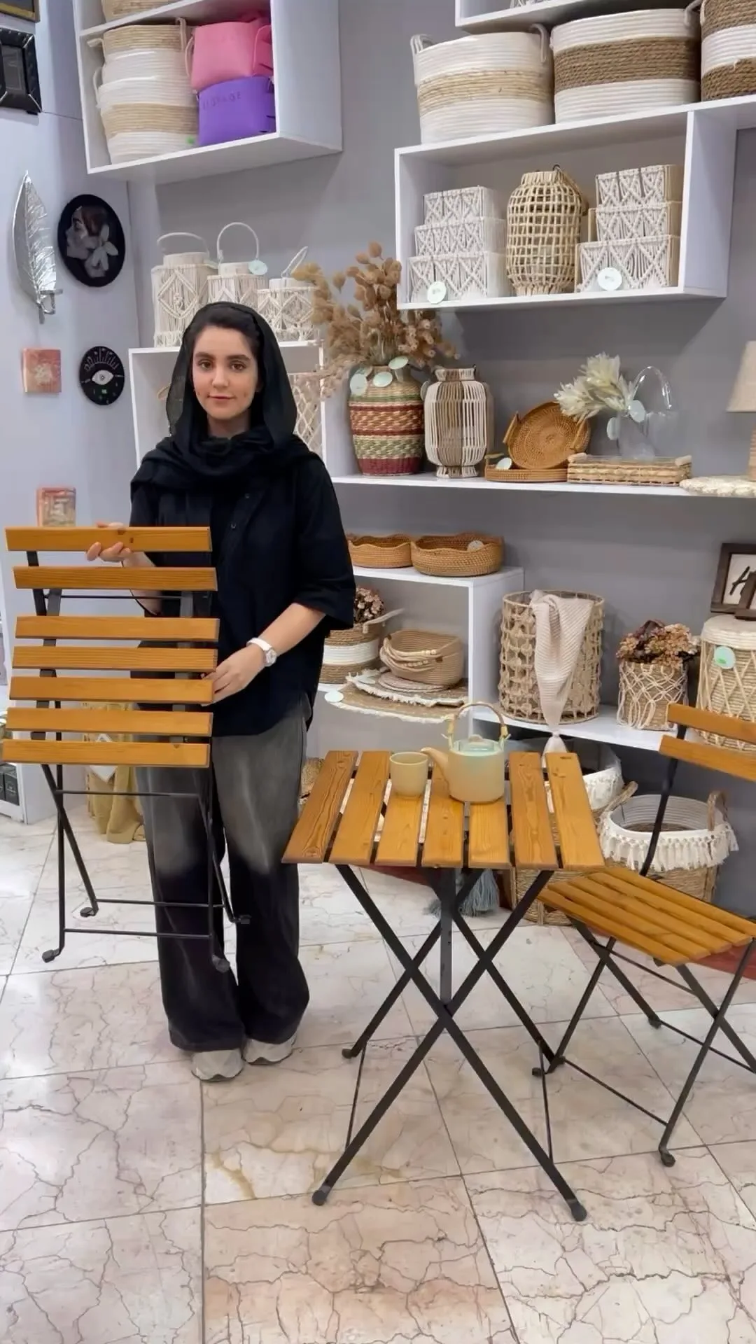 میز چایخوری تاشو چوب ترمو