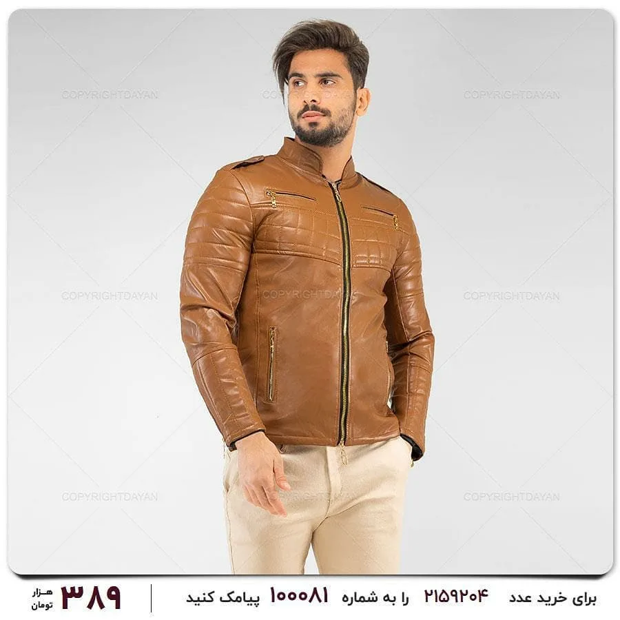 کاپشن چرمی مردانه — عکس ۳