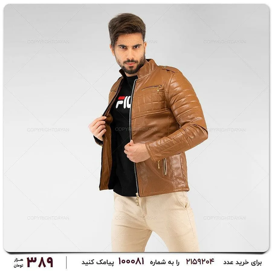 کاپشن چرمی مردانه — عکس ۴