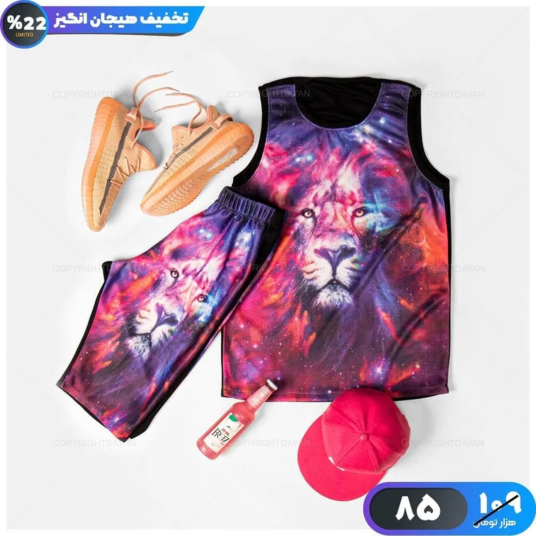 ست رکابی و شلوارک سه‌بعدی
