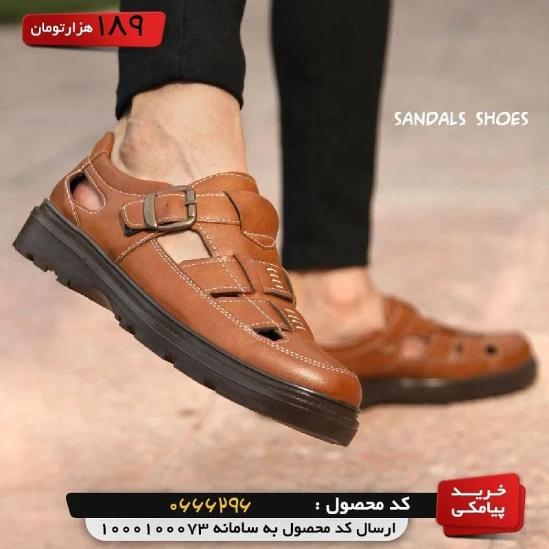 صندل مردانه چرمی — عکس ۲