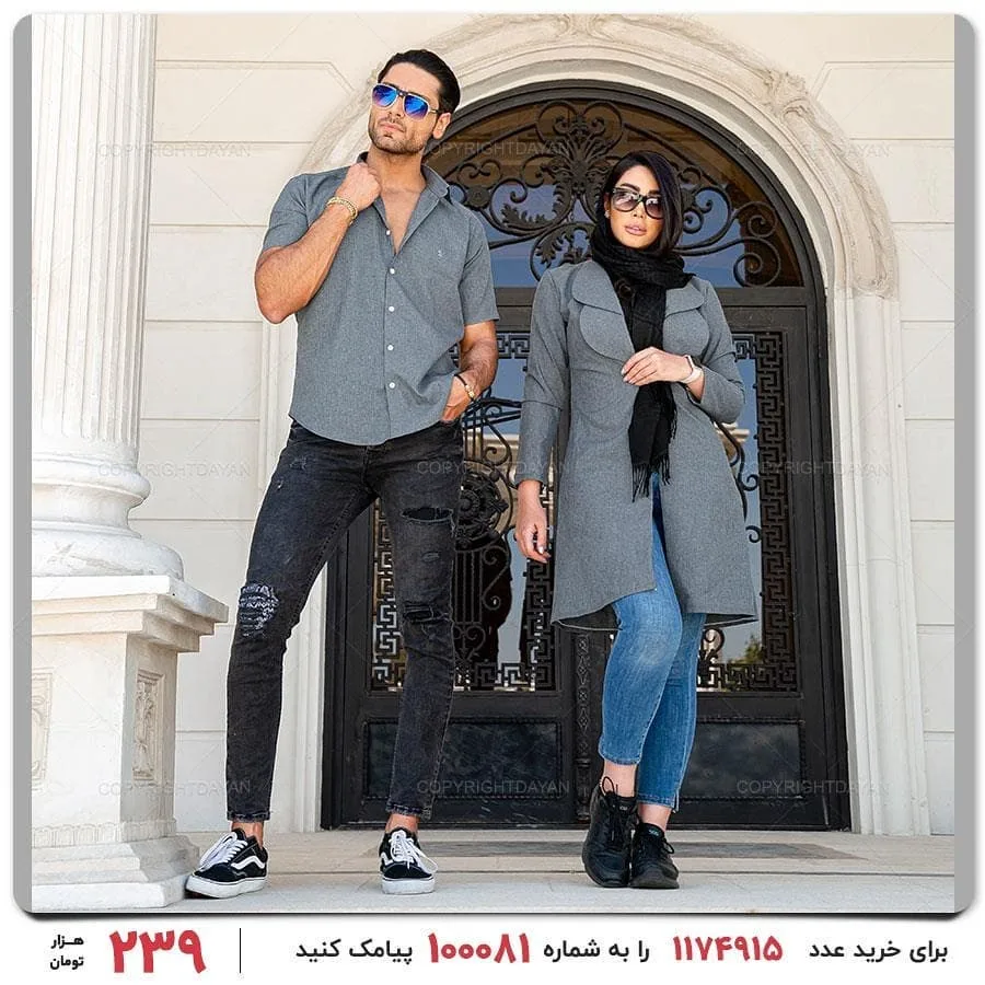 ست زوجی مانتو و پیراهن لینن — عکس ۳