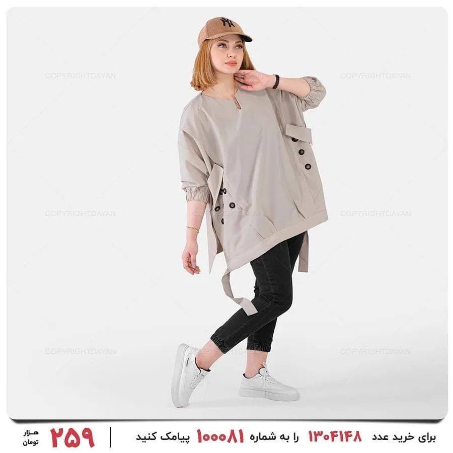 مانتو زنانه آستین سه‌ربع — عکس ۶