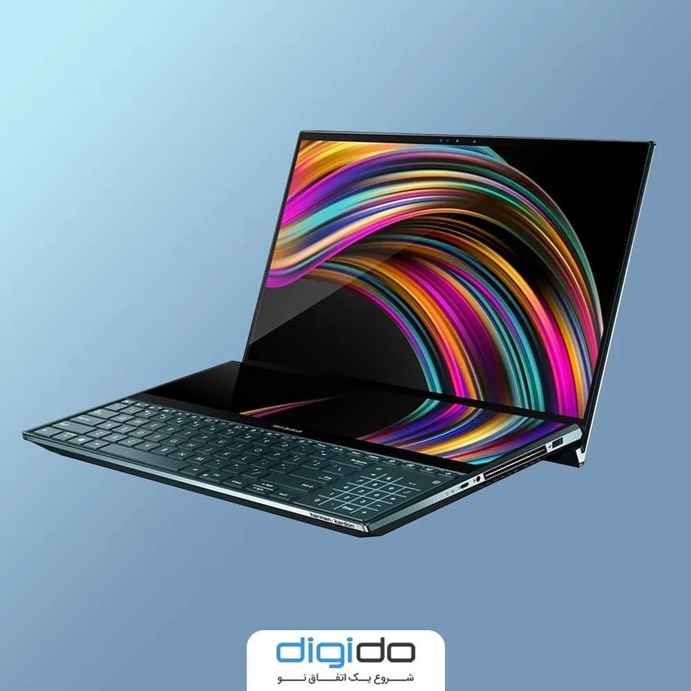 لپتاپ ایسوس ZenBook Duo، رنگ خاکستری، جنس فلز و پلاستیک، لپتاپ دوصفحهای